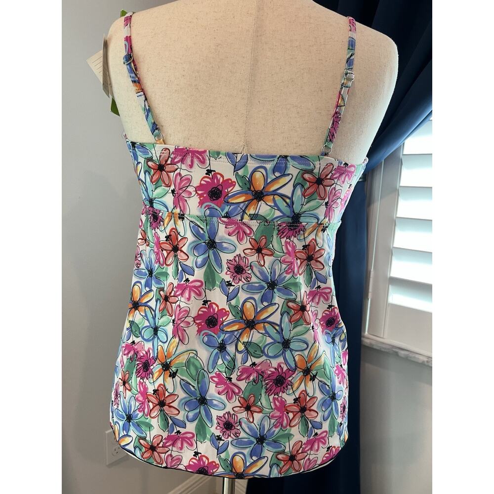 FIT 4 UR Tummy TOPAZ Waterfall Bathing Suit TOP Size 14 Flowers Pool Beach NWT - Picture 5 of 12